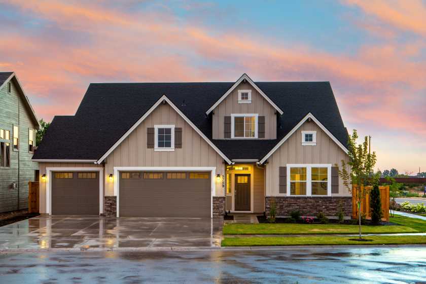 A home in the rain